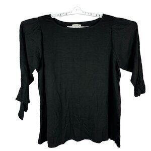 Max Studio Women's Black Cardigan Top With Tie Sleeves Size 1X